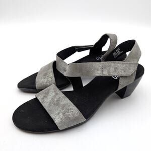 Munro Lucia Slide Sandals Women's Gunmetal Metallic Suede Size US10 EU40.5